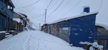 मुस्ताङ, हुम्ला र बाजुरामा वर्षासँगै भारी हिमपात, विभिन्न सडक अवरुद्ध